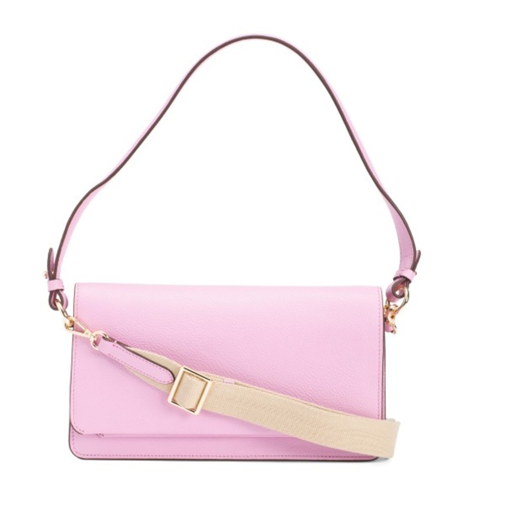 Radley London Leather Shoulder Bag Sugar Pink Medium Size Flap Over Genuine‎